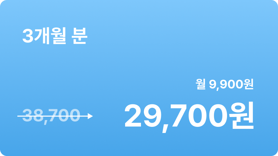 3개월 분 29,700원