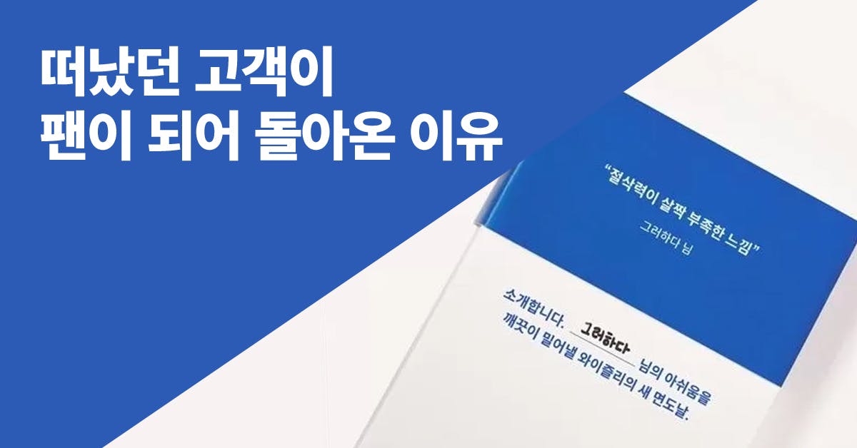 3만5000명 이탈 고객을 돌아오게 한 와이즐리 캠페인, 캠페인, 이탈고객 캠페인, 캠페인 전략, 이탈고객 타겟팅, 광고캠페인, 이탈고객, 신규고객, 이탈고객 마케팅, 와이즐리, 퍼블리