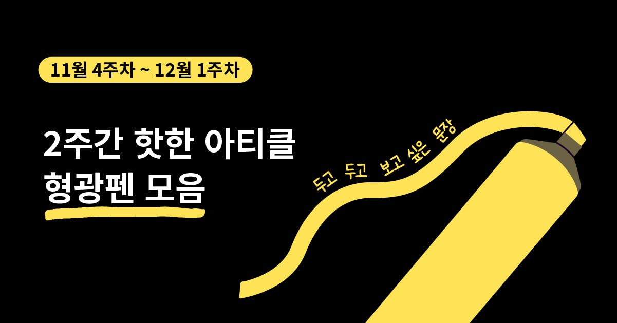 11월 4주차 ~ 12월 1주차 퍼블리 아티클 형광펜 모음